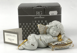 Limoges Oggetti R. G. Angel Figurine W/SWAROVSKI Crystal Cod. 228 In Box Italy - £195.94 GBP