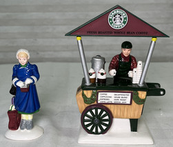 Dept. 56 The Original Snow Village Starbucks Coffee Cart 54870 Retired Rare Find - £62.54 GBP