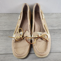 Women&#39;s Sperry Top Sider 9101759 Tan w/ Gold Sparke Boat Shoes - Size 10M - £31.00 GBP