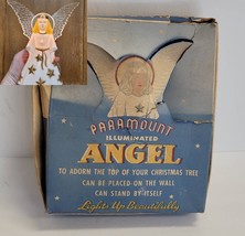 Vtg 1950s Paramount Plastic Light-up Christmas Angel Tree Topper Blowmold w/ Box - £79.12 GBP