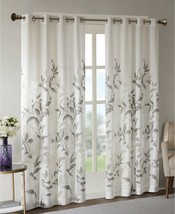 Madison Park Cecily Floral Print 50&quot; x 84&quot; Curtain Panel Gray T4102073 - £22.95 GBP