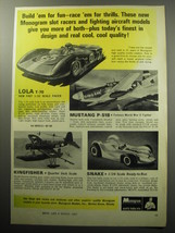 1967 Monogram Models Ad - Lola T-70, Mustang P-51B, Kingfisher and Snake - £14.87 GBP