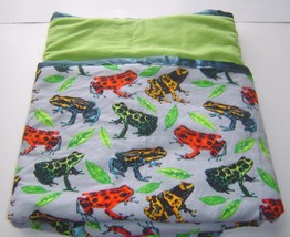 New Multicolor Jungle Frogs Double Flannel Baby Blanket Quilt Handmade - £18.37 GBP