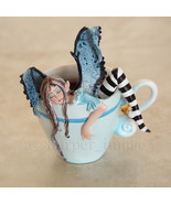 Artist Amy Brown &#39;I Need Coffee&#39; Faery Fairy 4.5&quot; Hand-Painted Statue Fi... - £21.23 GBP