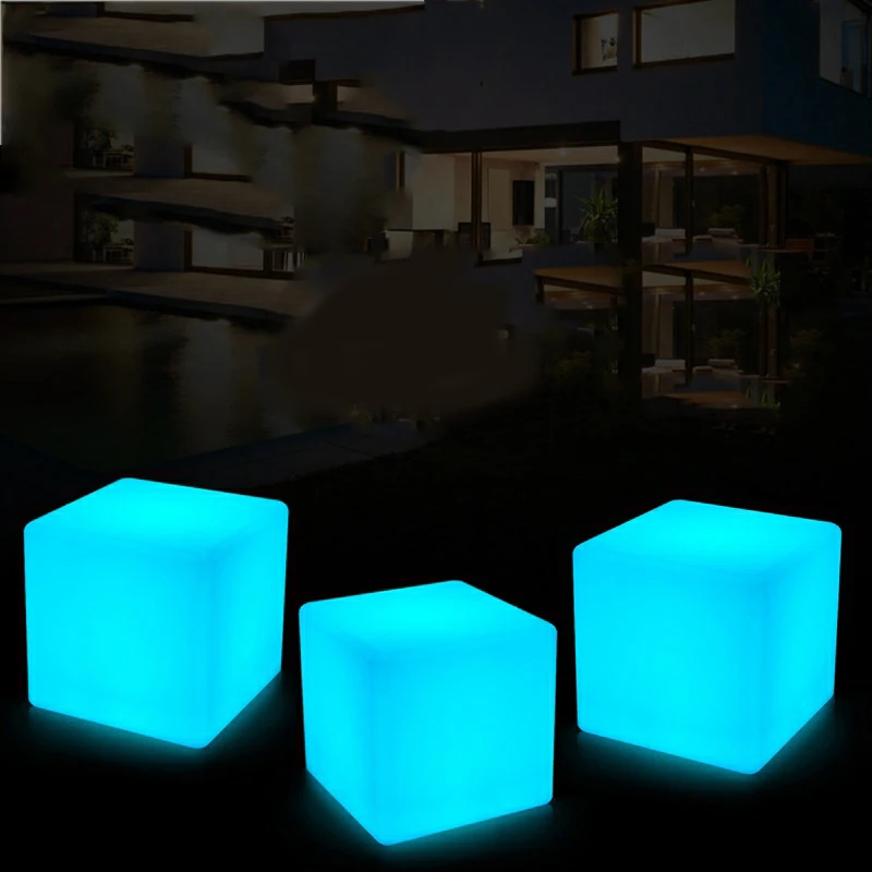 LED Cube Light Outdoor Lawn Lamps Home Garden Lighting Indoor room  Chair Study  - £169.85 GBP