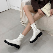 Women Ankle Boots Fashion Platform Warm Thick Heels Winter Black Women&#39;s... - £40.52 GBP