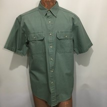 L.L. Bean M Reg Green Short-Sleeve Cotton Shirt - £18.78 GBP