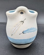 VTG Navajo Pottery Jug Clay Ceramic 5&quot; Tall Feather Design, Signed - £9.20 GBP