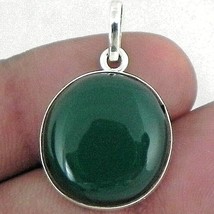 Pendentif Argent Massif Collier Vert Naturel Onyx PS-1578 - £34.93 GBP