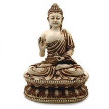 BUDDHA STATUE 9&quot; Large Ivory Color Resin Buddhist Icon Shakyamuni HIGH Q... - £47.14 GBP