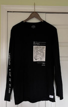 $148 Stampd Black Long-Sleeved T-Shirt MEDIUM M geological map La Brea r... - $49.47