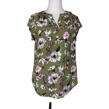 Fun2Fun Stitch fix Womens Floral Green Cap Sleeve Blouse With Keyhole... - $209.77 MXN