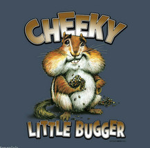 Squirrel Chipmunk T-shirt Blue Cheeky Little Bugger Unisex S M L New  NWT - £17.60 GBP