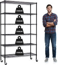 Storage Shelves 6-Tier Wire Shelving Unit Garage Shelving with Wheels 21... - $3,765.10 MXN