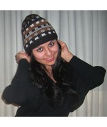 Hand Knit Wool Slouchy Beanie - Soft Warm Black Alpaca Wool Winter Beani... - $39.59