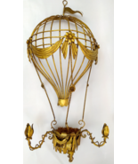 Florentine Wrought Iron/Tole Hot Air Balloon Candle Sconce Planter 36&quot; G... - $15,928.15 MXN