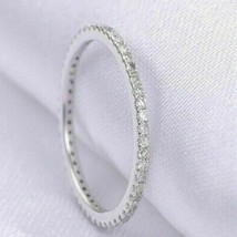 2Ct Simulated Diamond Full Eternity Wedding Band Ring 14K White Gold Silver - $71.05