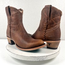 NEW Lane PJ PLAIN JANE Short Brown Cowboy Bootie Ladies 7.5 Ankle Western Boots - £140.17 GBP