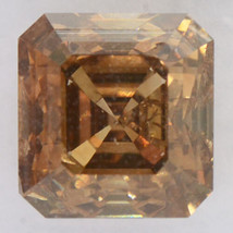 Asscher Cut Diamond Natural Fancy Orangy Brown SI2 IGI Certificate 2.24 Carat - £2,654.27 GBP