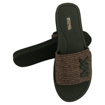 Nwt Michael Kors Msrp $74.99 Women&#39;s Black Slip On Slides Sandals - £36.07 GBP