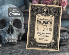 Halloween invitation skull 01 thumb200