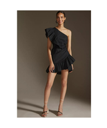 New Anthropologie Maeve Ruffled One-Shoulder Mini Dress $170  SIZE 12P B... - £69.69 GBP