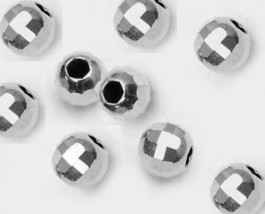 STERLING SILVER  2 3 4 5 6 8 MM mirror faceted beads  (price for 10 pieces ) - £3.90 GBP