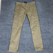 Banana Republic Fulton Pants Men 33x34 (34x33) Brown Skinny Chino Mid Ri... - $22.93