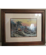 VTG Thomas Kinkade Framed Art &#39;COTTAGE BY THE SEA&#39; with COA - €102,12 EUR
