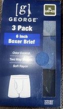 George 3-Pack Mens Boxer Brief Underwear Rayon Blend 6&quot; Stretch (C), XL (40-42) - £13.23 GBP