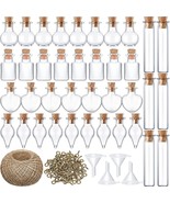 50 Pcs. Small Mini Glass Jars Bottle With Cork Stopper Tiny Wishing Bott... - $42.99 CAD
