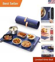 Portable Food Warming Mat - Fast Heating Electric Tray with 4 Temperatur... - $1,120.91 MXN
