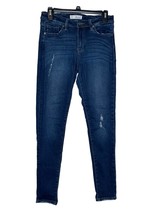 Kancan Women&#39;s Jeans Distressed Skinny KC6034D Mid-Rise Denim Blue Size 7/27 - £18.48 GBP