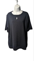 Pendleton Jackie Short Sleeve Sweater Top Silk Blend Navy Blue Size 2X - £22.69 GBP