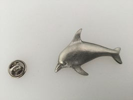 Dolphin Pewter Lapel Pin Badge Handmade In UK - $7.50