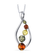 Sterling Silver Baltic Amber Open Leaf Pendant - €73,78 EUR