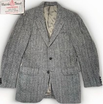 Harris Tweed 39L Mens Blazer Gray Blue Herringbone Striped Scottish Wool... - $70.45