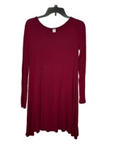 Old Navy Women&#39;s T-Shirt Dress A-Line Pullover Stretch Long Sleeve Red M... - $19.79