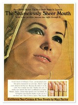 Max Factor Lipstick Shamelessly Sheer Mouth Vintage 1968 Full-Page Magaz... - £7.68 GBP