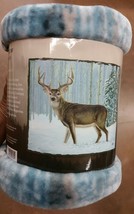 Deer in the Snow Royal Plush Raschel Throw blanket - $30.00