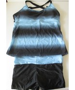 Blue and Black 2 pc Tankini Bathing Suit Swimwear Size XL - $15.79