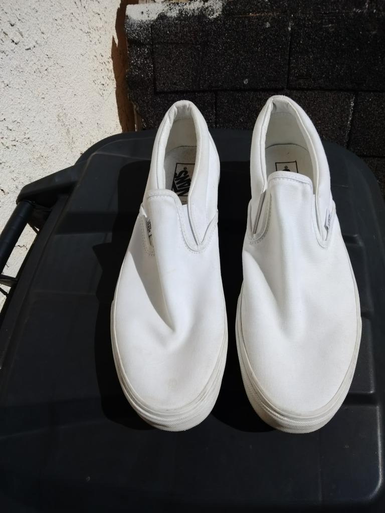 Primary image for VANS OFF THE WALL White Cloth Slip On 508731 Mens 13 Used +READ+