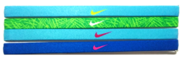 NEW Nike Girl`s Assorted All Sports Headbands 4 Pack Multi-Color #17 - £13.82 GBP