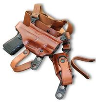 Fits SIG 1911 45 ACP W/Out Rail 3.3”BBL Leather Shoulder Holster Single Mag#1151 image 6