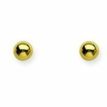 14K Solid Gold Mini Ball Stud Earrings 3 mm, 4 mm, 5mm Yellow, Rose, White - £57.05 GBP+