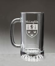 McLaughlin Irish Coat of Arms Glass Beer Mug (Sand Etched) - £22.10 GBP