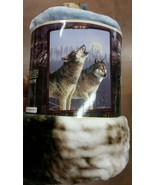 Wolf Wolves Howlıng Royal Plush Raschel Throw blanket - £23.77 GBP