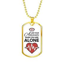 I Am Your Advocate Necklace Stainless Steel or 18k Gold Dog Tag w 24&quot; Chain - £42.80 GBP