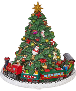 Animated Musical Green Christmas Tree with Train 6.25 Inch - $611.31 MXN