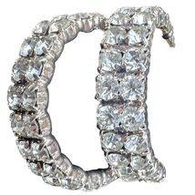 Vtg Hoop Earrings Statement double row crystals//pierced cocktail weddin... - $106.92